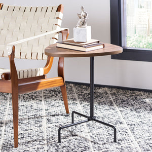 Safavieh Berlin Tripod Side Table - Mid-Century Modern Bauhaus Design For Stylish Living Rooms & Bedrooms Walnut/Black ACC4207D