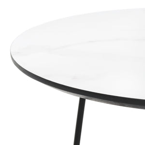 Safavieh Avani Round Side Table - Stylish Mid-Century Design With Faux Marble Finish & Hairpin Legs, 2-Tier Space ACC4209A