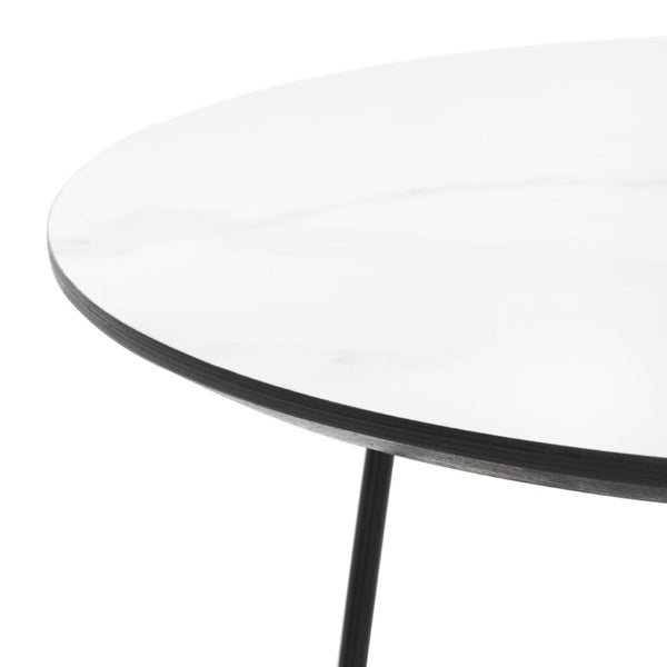 Safavieh Avani Round Side Table - Stylish Mid-Century Design With Faux Marble Finish & Hairpin Legs, 2-Tier Space ACC4209A