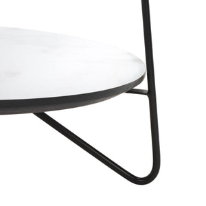 Safavieh Avani Round Side Table - Stylish Mid-Century Design With Faux Marble Finish & Hairpin Legs, 2-Tier Space ACC4209A