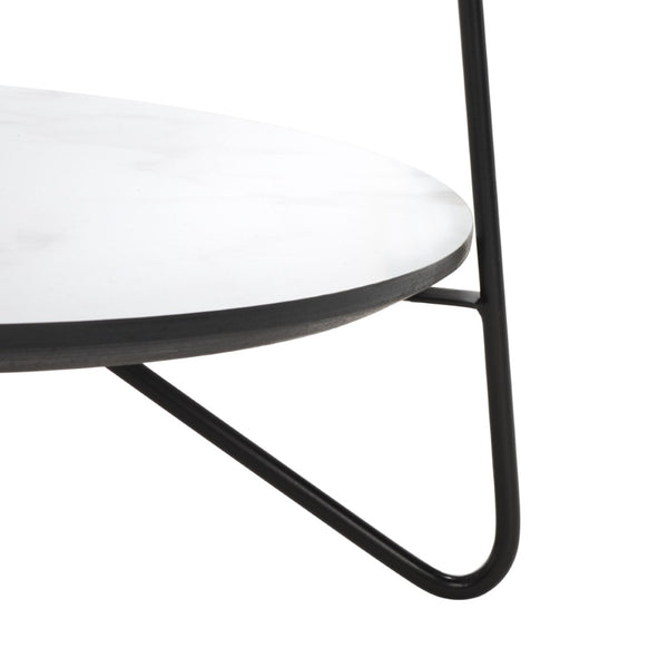 Safavieh Avani Round Side Table - Stylish Mid-Century Design With Faux Marble Finish & Hairpin Legs, 2-Tier Space ACC4209A