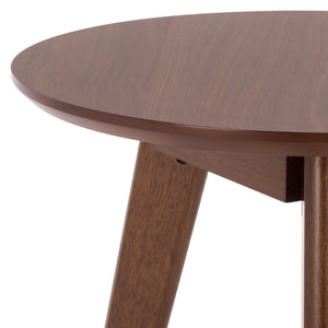 Bahaus Round Accent Table With Tapered Legs — Compact Contemporary End Table For Small Spaces