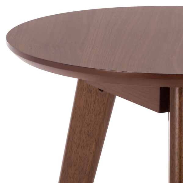 Bahaus Round Accent Table With Tapered Legs — Compact Contemporary End Table For Small Spaces