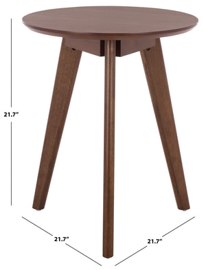 Bahaus Round Accent Table With Tapered Legs — Compact Contemporary End Table For Small Spaces