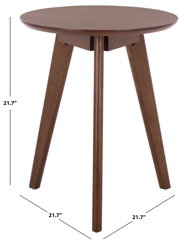 Bahaus Round Accent Table With Tapered Legs — Compact Contemporary End Table For Small Spaces