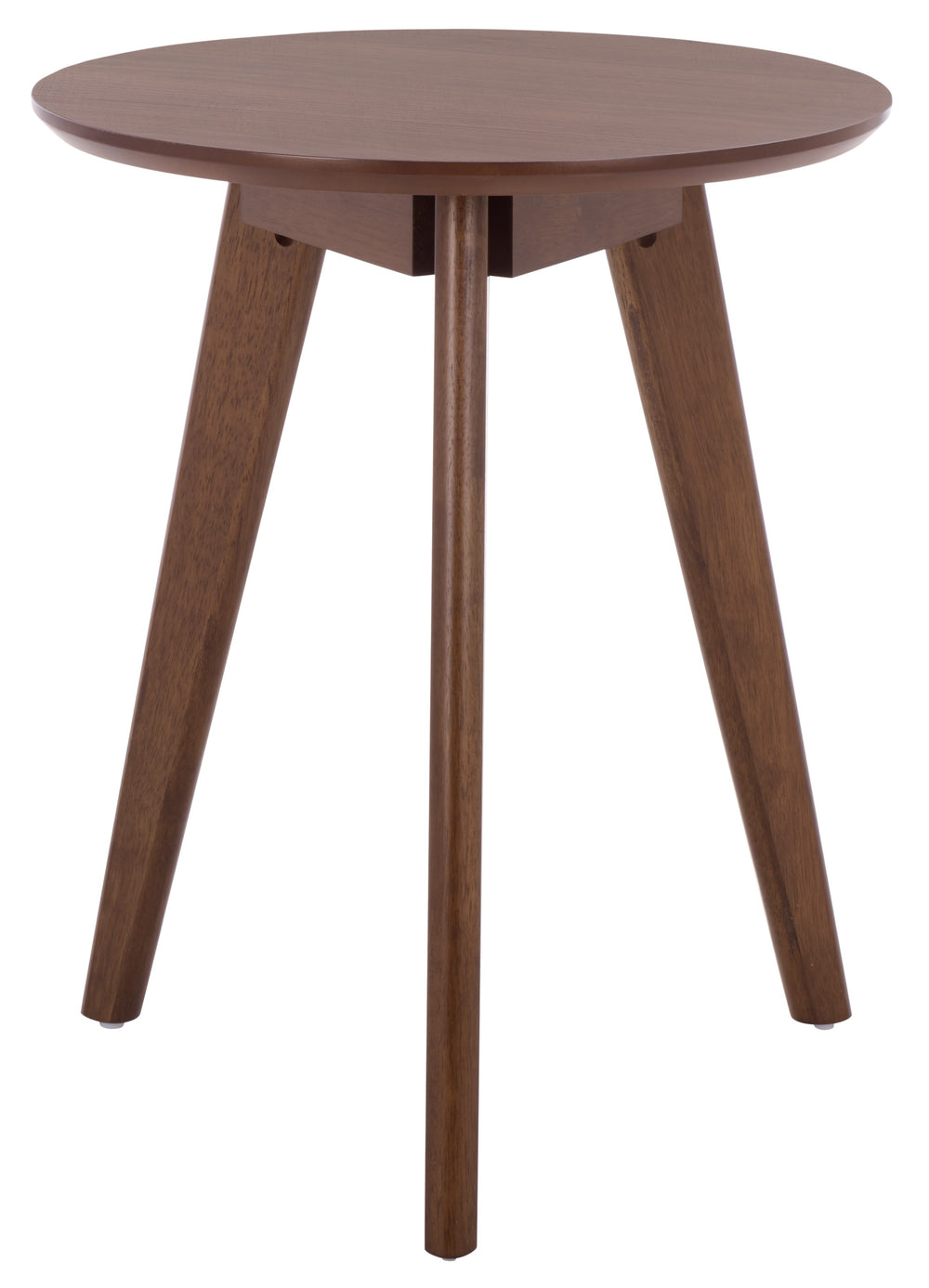 Bahaus Round Accent Table With Tapered Legs — Compact Contemporary End Table For Small Spaces