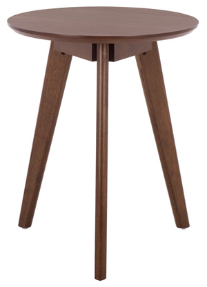 Bahaus Round Accent Table With Tapered Legs — Compact Contemporary End Table For Small Spaces