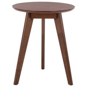 Bahaus Round Accent Table With Tapered Legs — Compact Contemporary End Table For Small Spaces