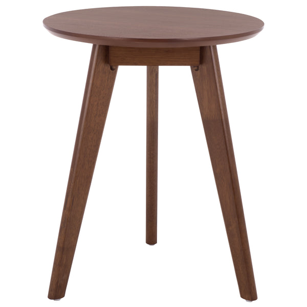 Bahaus Round Accent Table With Tapered Legs — Compact Contemporary End Table For Small Spaces