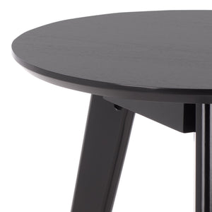 Bahaus Round Accent Table With Tapered Legs — Compact Contemporary End Table For Small Spaces