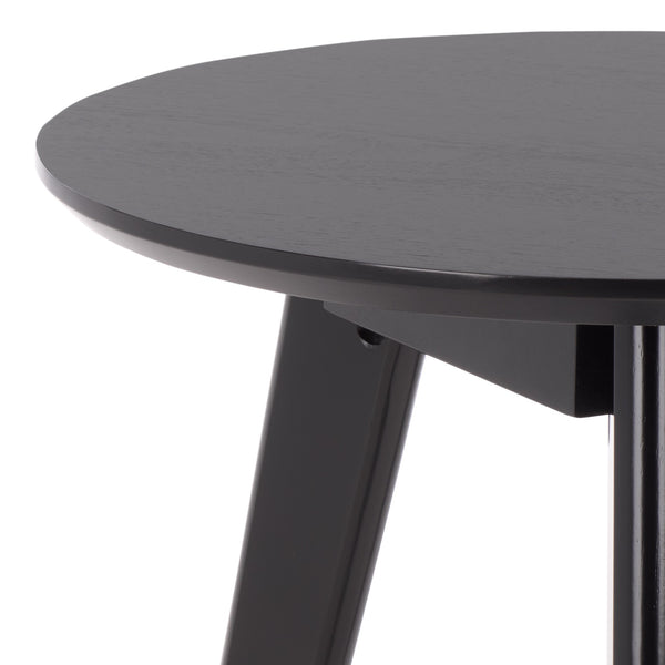 Bahaus Round Accent Table With Tapered Legs — Compact Contemporary End Table For Small Spaces
