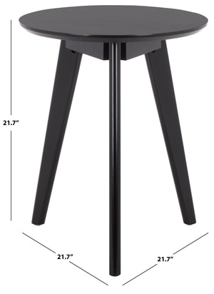 Bahaus Round Accent Table With Tapered Legs — Compact Contemporary End Table For Small Spaces