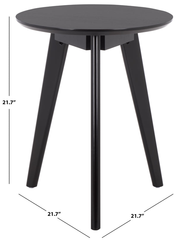 Bahaus Round Accent Table With Tapered Legs — Compact Contemporary End Table For Small Spaces