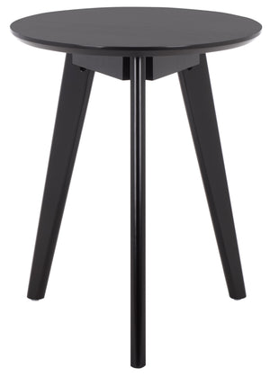 Bahaus Round Accent Table With Tapered Legs — Compact Contemporary End Table For Small Spaces