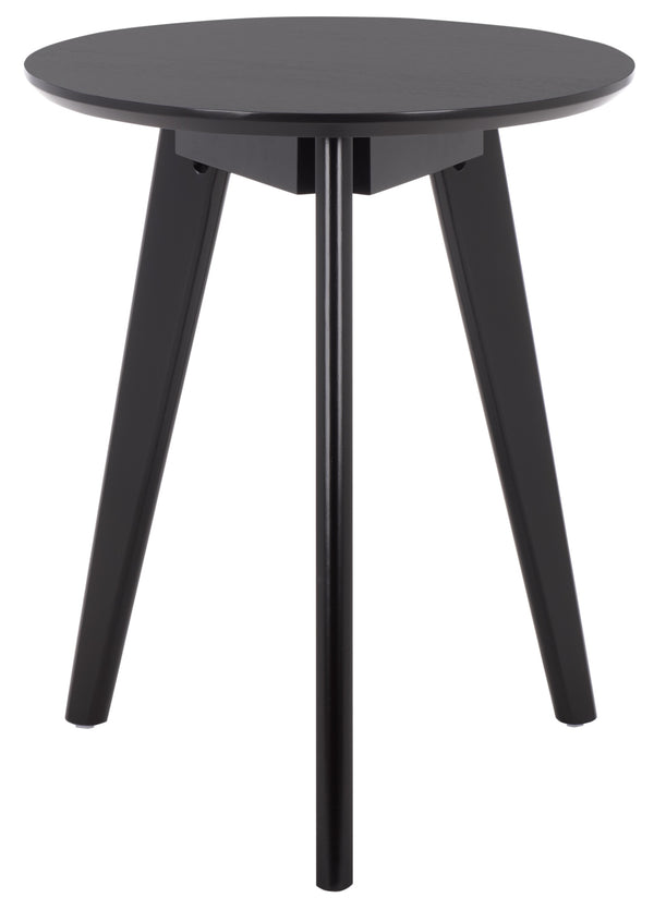 Bahaus Round Accent Table With Tapered Legs — Compact Contemporary End Table For Small Spaces