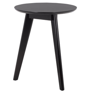 Bahaus Round Accent Table With Tapered Legs — Compact Contemporary End Table For Small Spaces