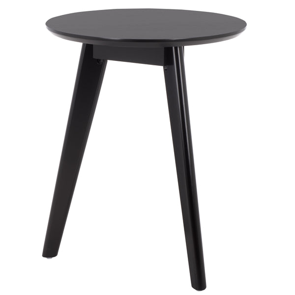 Bahaus Round Accent Table With Tapered Legs — Compact Contemporary End Table For Small Spaces