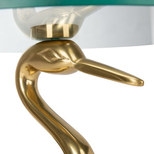Safavieh Tori Crane Accent Table - Artisanal Design With Etched Motifs For Stylish Living Space Elegance Glass Top/Gold ACC4600A