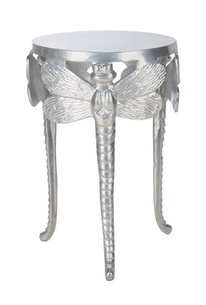 Safavieh Melika Sculptural Dragonfly Legs Accent Table In Shimmering Silver - Elegant, Versatile Design For Any Space ACC4601A