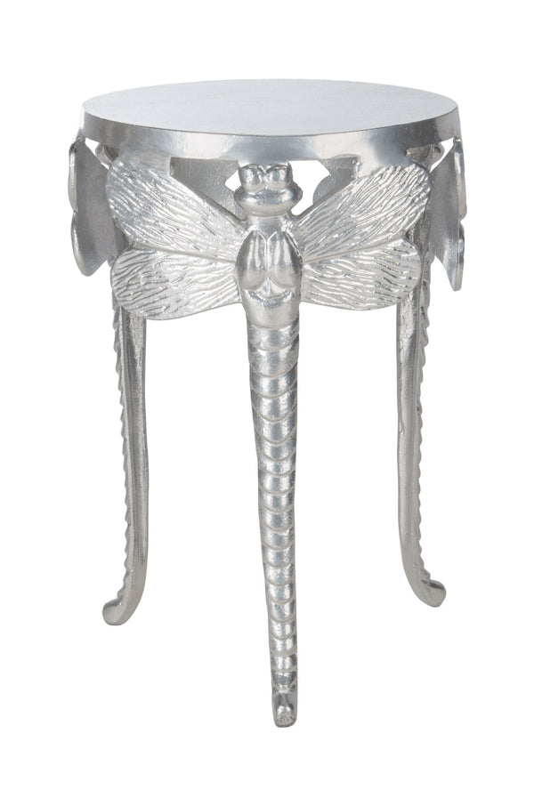 Safavieh Melika Sculptural Dragonfly Legs Accent Table In Shimmering Silver - Elegant, Versatile Design For Any Space ACC4601A