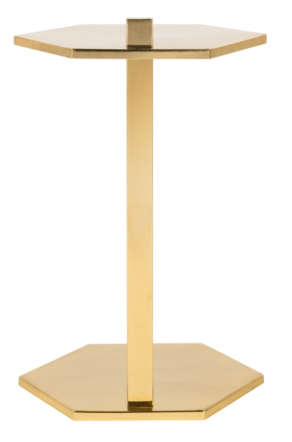 Safavieh Aurea Hexagon C Table - Modern Gold Accent Table For Living Room, Bedroom, Or Chic Nightstand Use ACC4603A