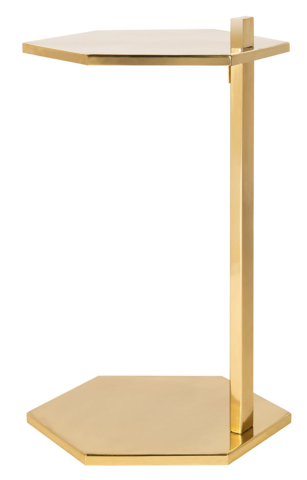 Safavieh Aurea Hexagon C Table - Modern Gold Accent Table For Living Room, Bedroom, Or Chic Nightstand Use ACC4603A