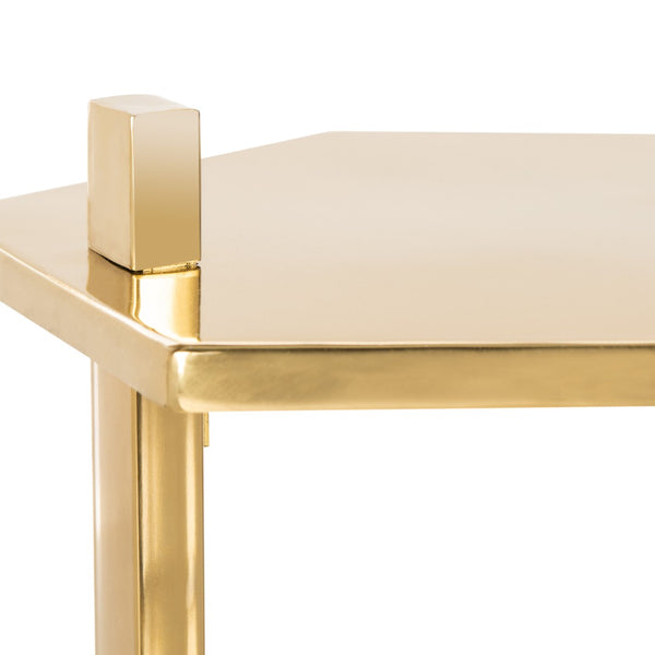 Safavieh Aurea Hexagon C Table - Modern Gold Accent Table For Living Room, Bedroom, Or Chic Nightstand Use ACC4603A