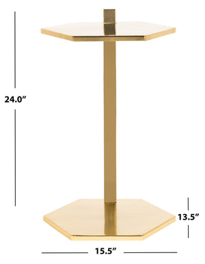 Safavieh Aurea Hexagon C Table - Modern Gold Accent Table For Living Room, Bedroom, Or Chic Nightstand Use ACC4603A