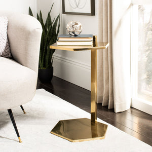 Safavieh Aurea Hexagon C Table - Modern Gold Accent Table For Living Room, Bedroom, Or Chic Nightstand Use ACC4603A