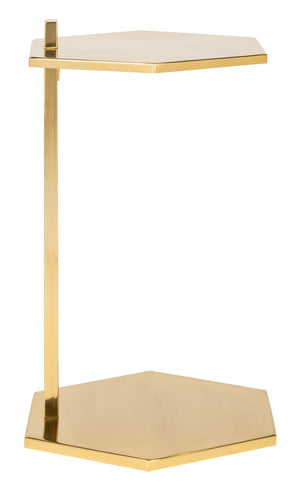 Safavieh Aurea Hexagon C Table - Modern Gold Accent Table For Living Room, Bedroom, Or Chic Nightstand Use ACC4603A