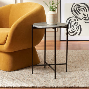 Safavieh Ellicott Round Accent Table - Modern Glamour With Marble Top & Sleek Metal Base For Chic Spaces ACC4604A