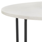 Safavieh Eloblaire Round Accent Table XII23 White Marble / Black  ACC4605A