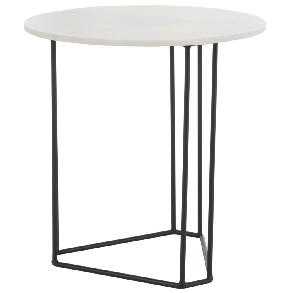 Safavieh Eloblaire Round Accent Table - Modern White Marble Top With Stylish Hairpin Base For Any Space ACC4605A