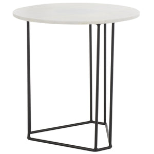 Safavieh Eloblaire Round Accent Table XII23 White Marble / Black  ACC4605A