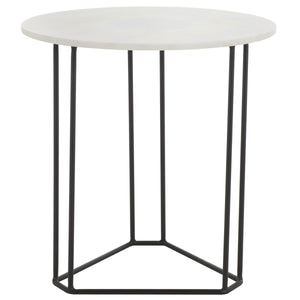 Safavieh Eloblaire Round Accent Table XII23 White Marble / Black  ACC4605A