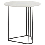 Safavieh Eloblaire Round Accent Table XII23 White Marble / Black  ACC4605A