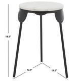 Safavieh Everbrooke Round Accent Table XII23 White Marble / Black  ACC4607A