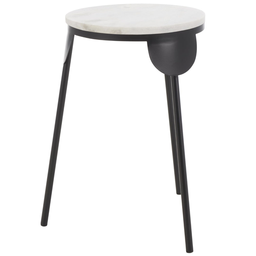 Safavieh Everbrooke Round Accent Table - Bauhaus-Inspired Marble Top & Black Legs For Modern Spaces ACC4607A