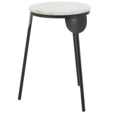 Safavieh Everbrooke Round Accent Table XII23 White Marble / Black  ACC4607A