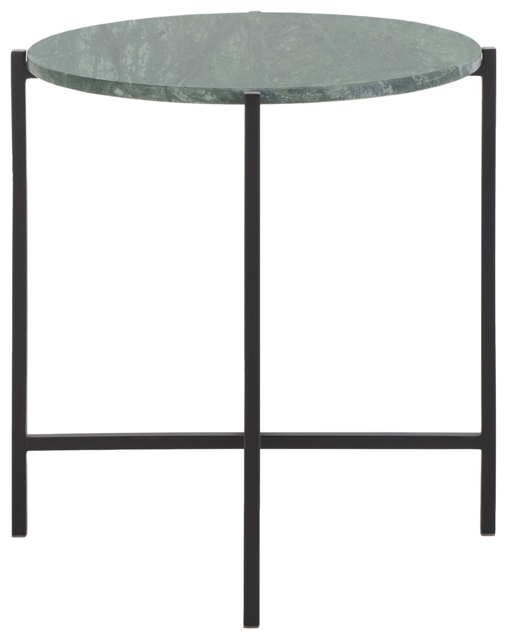 Safavieh Evrynne Round Accent Table - Luxurious Green Marble Top & Black Minimalist Base For Modern Spaces ACC4608A