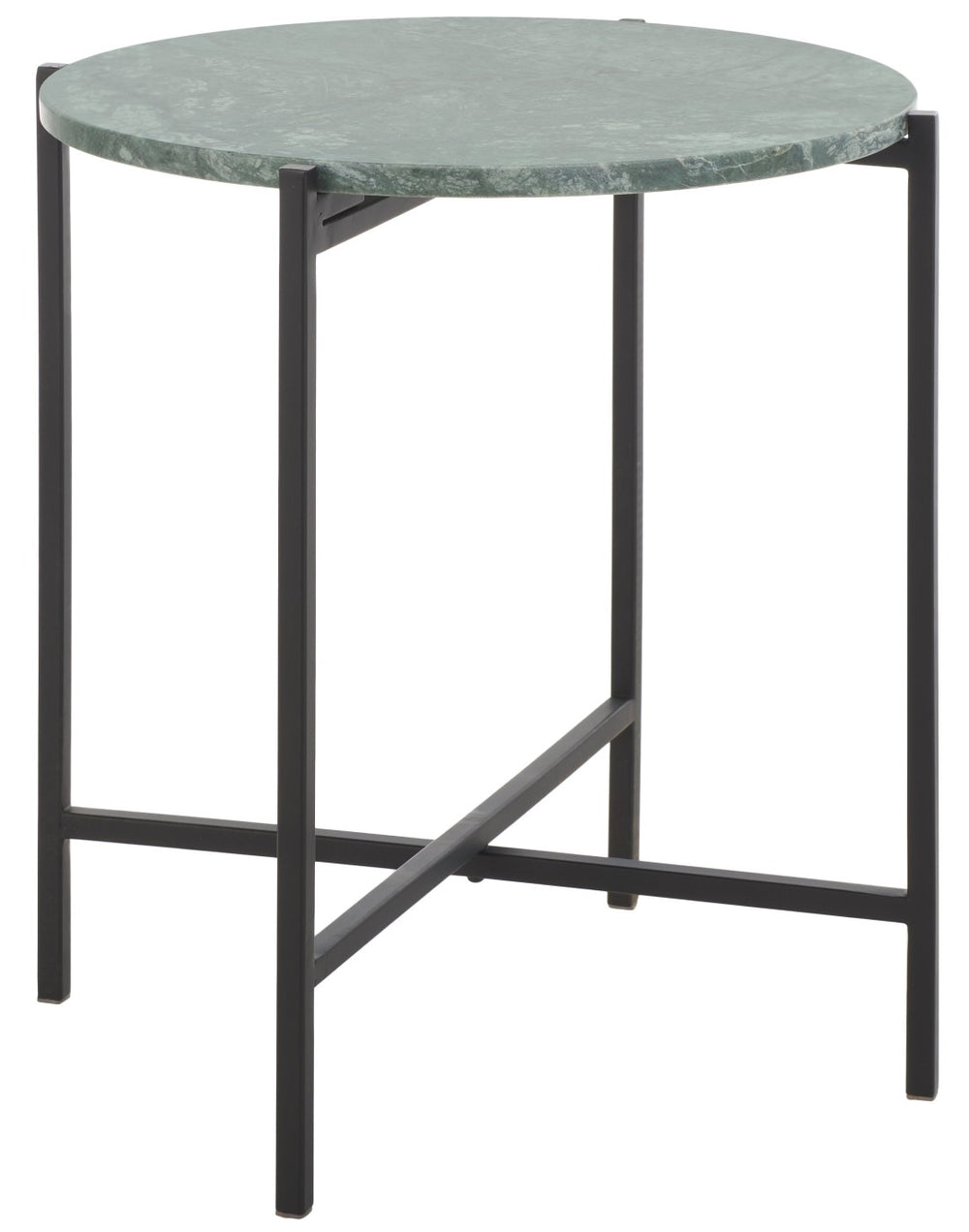 Safavieh Evrynne Round Accent Table - Luxurious Green Marble Top & Black Minimalist Base For Modern Spaces ACC4608A