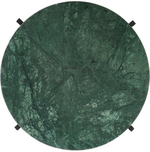 Safavieh Evrynne Round Accent Table - Luxurious Green Marble Top & Black Minimalist Base For Modern Spaces ACC4608A