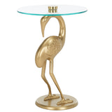 Safavieh Birbiglia Bird Base Accent Table XII23 Gold / Glass  ACC4610A