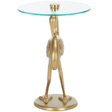 Safavieh Birbiglia Bird Base Accent Table XII23 Gold / Glass  ACC4610A