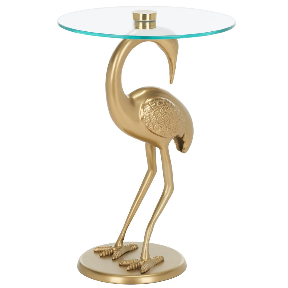 Safavieh Birbiglia Sculptural Bird-Inspired Accent Table For Modern Living Spaces With Artistic Touch Gold / Glass ACC4610A