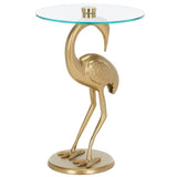 Safavieh Birbiglia Bird Base Accent Table XII23 Gold / Glass  ACC4610A