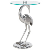 Safavieh Birbiglia Bird Base Accent Table XII23 Silver / Glass  ACC4610B