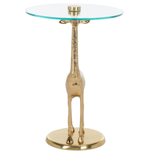 Safavieh Gillard Giraffe Base Accent Table XII23 Gold / Glass  ACC4611A