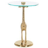 Safavieh Gillard Giraffe Base Accent Table XII23 Gold / Glass  ACC4611A