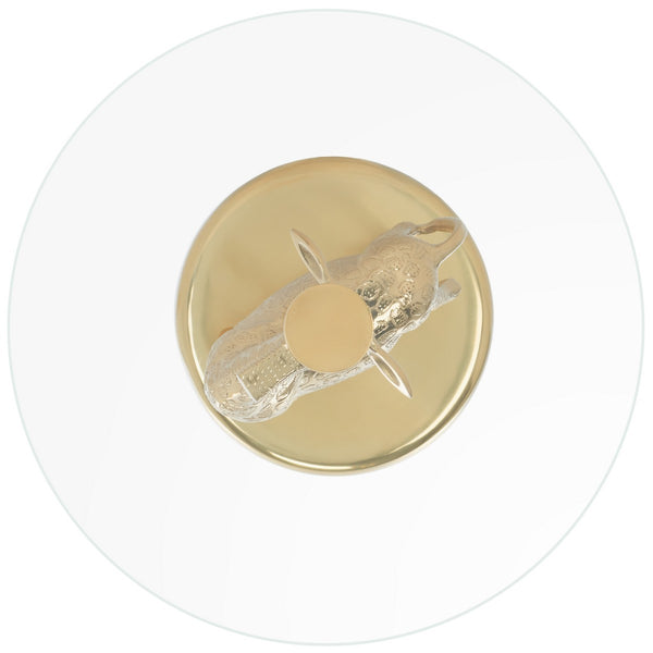 Safavieh Gillard Giraffe Base Accent Table XII23 Gold / Glass  ACC4611A